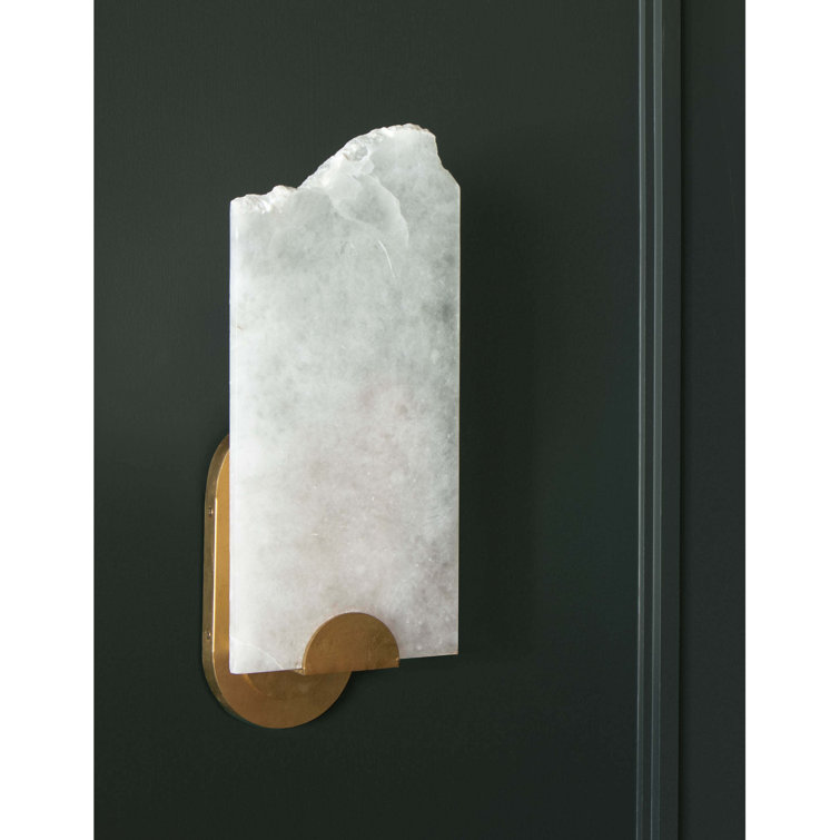 Jonah 17.25" Gold Alabaster 1-Light Rectangular Wall Sconce
