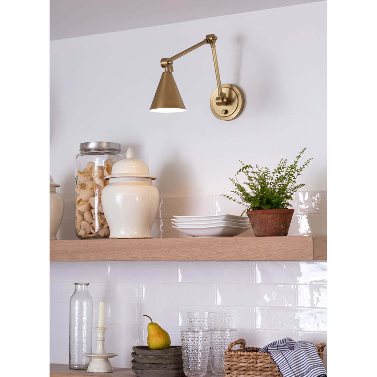 Polished Nickel Adjustable Arm LED Wall Sconce