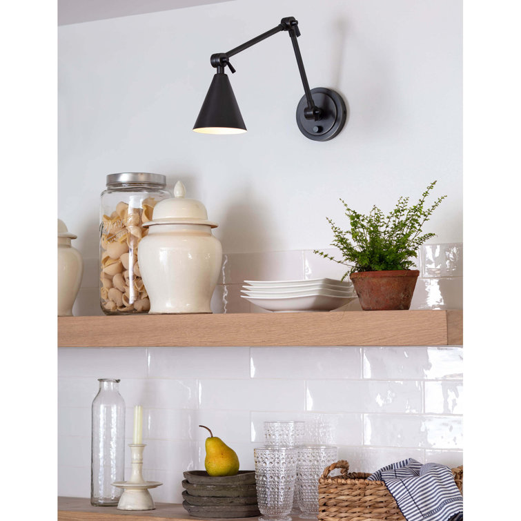 Polished Nickel Adjustable Arm LED Wall Sconce