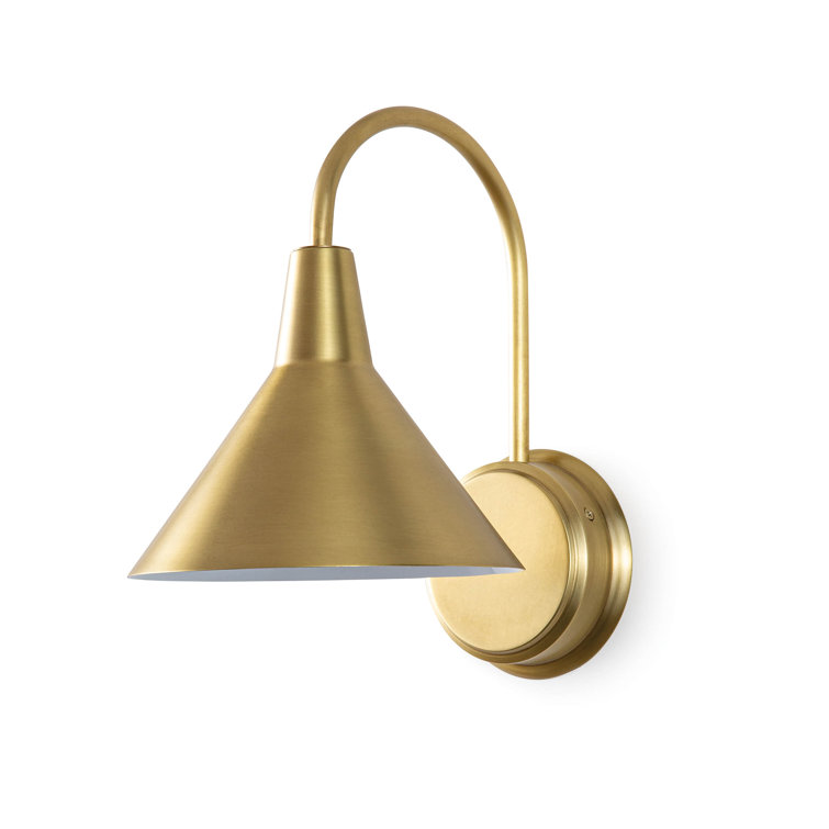 Elegant Dublin 13" Natural Brass Dimmable Wall Sconce
