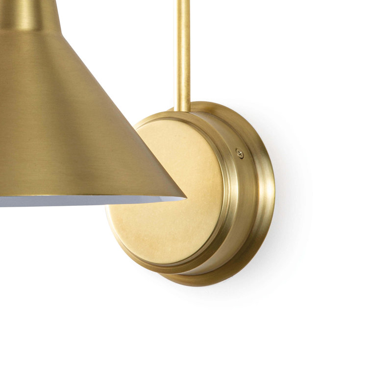 Elegant Dublin 13" Natural Brass Dimmable Wall Sconce