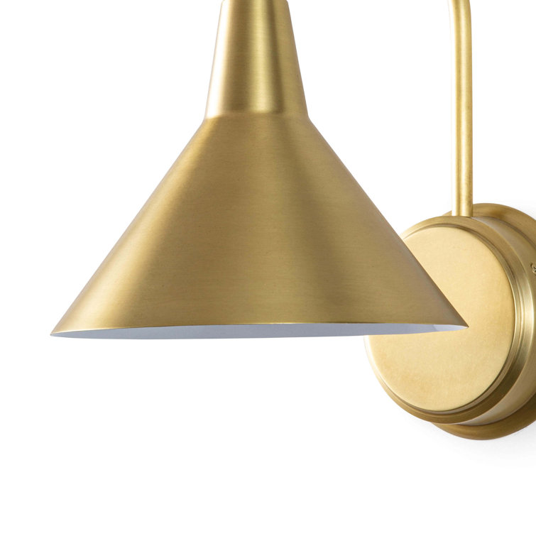 Elegant Dublin 13" Natural Brass Dimmable Wall Sconce