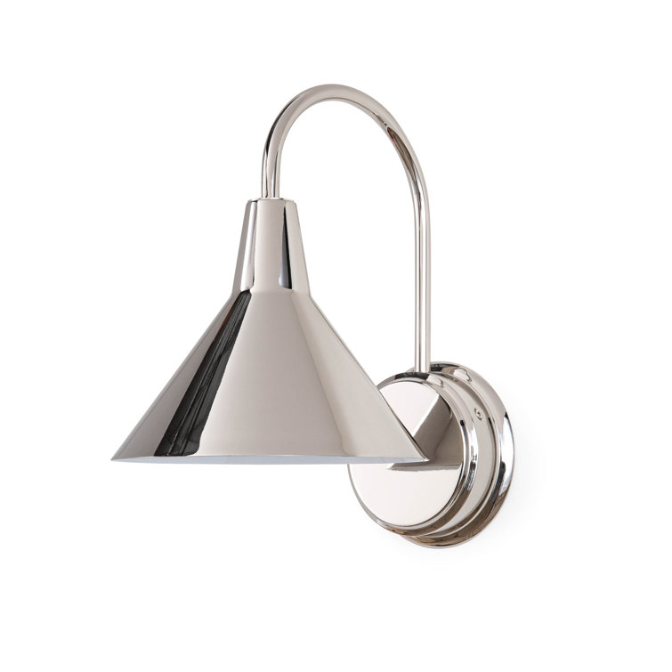 Dublin 13" Polished Nickel Gooseneck Cone Wall Sconce