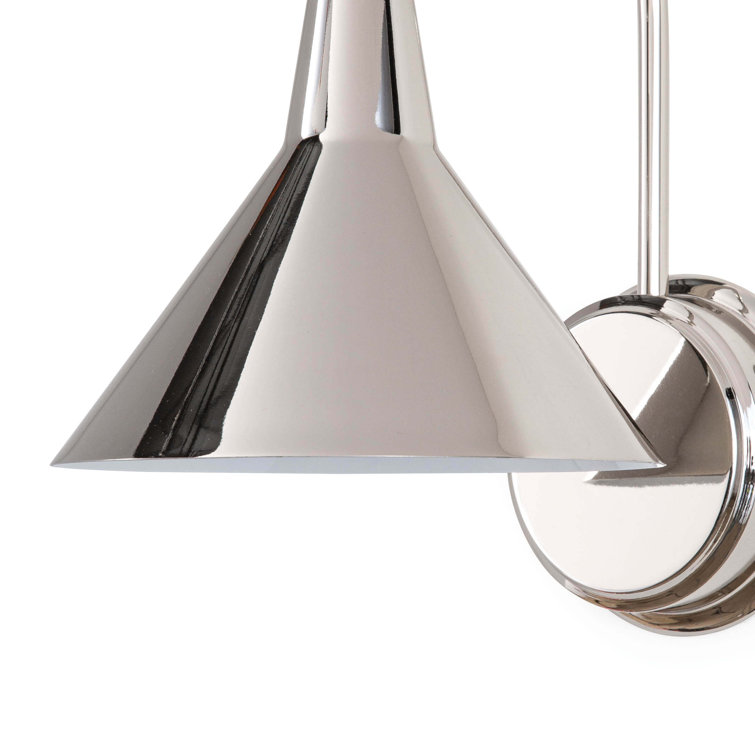 Dublin 13" Polished Nickel Gooseneck Cone Wall Sconce