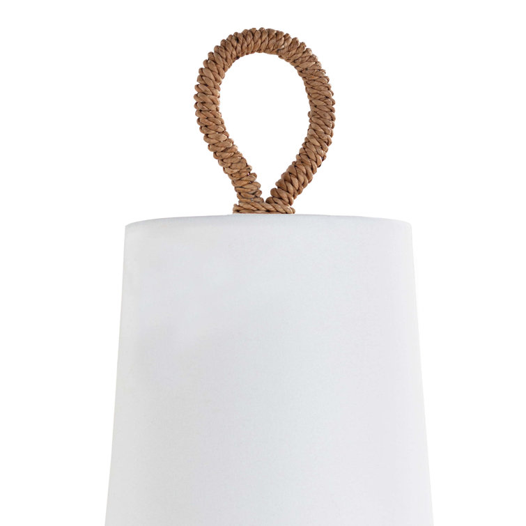 Natural Rattan & Polished Brass Single Sconce with Linen Shade
