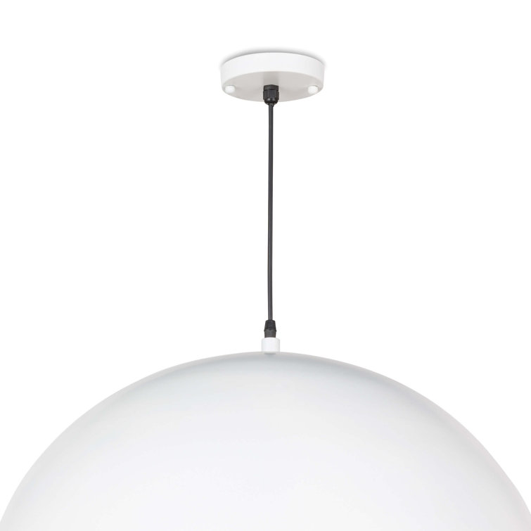 Large White and Gold Bowl Pendant Light