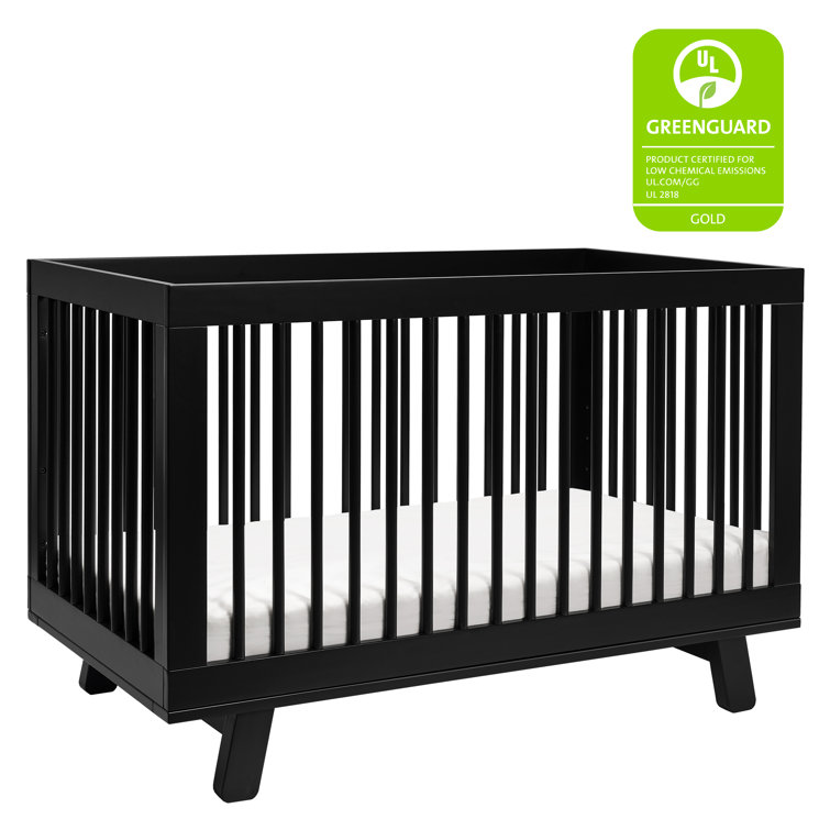 Hudson Black 3-in-1 Convertible Crib with Toddler Rail