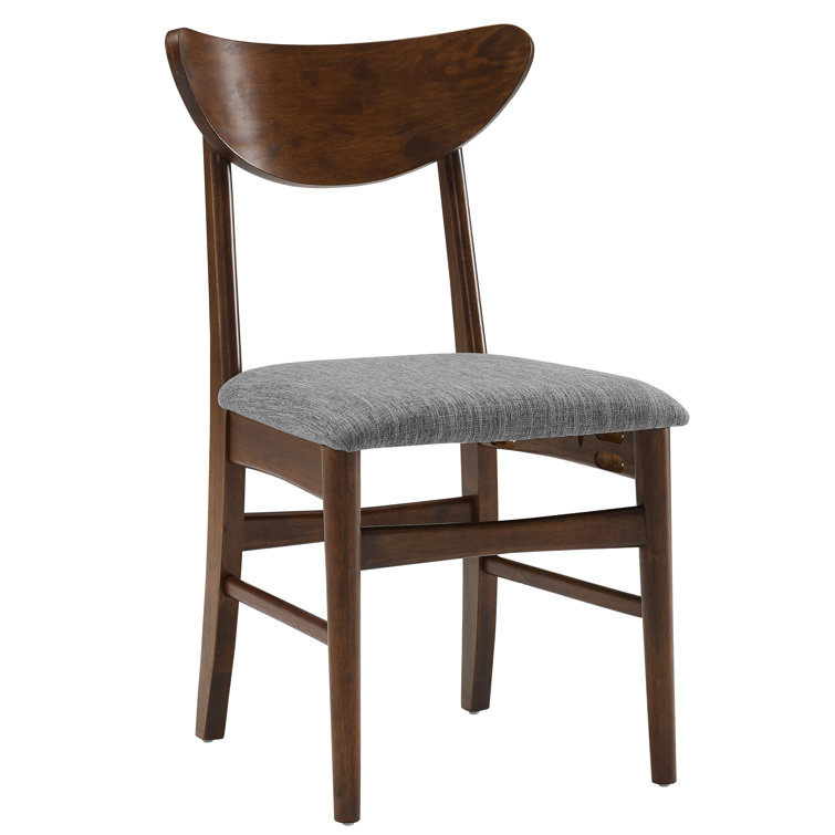 Mahogany Mid-Century Modern Upholstered Side Chair Set