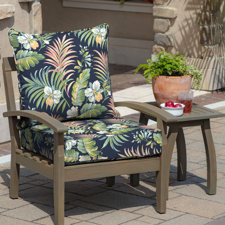 Simone Blue Tropical Deep Seat Outdoor Chair Cushion Set