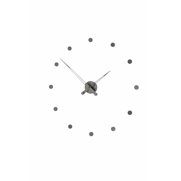 Graphite Steel Wall Clock with Brass Mechanism