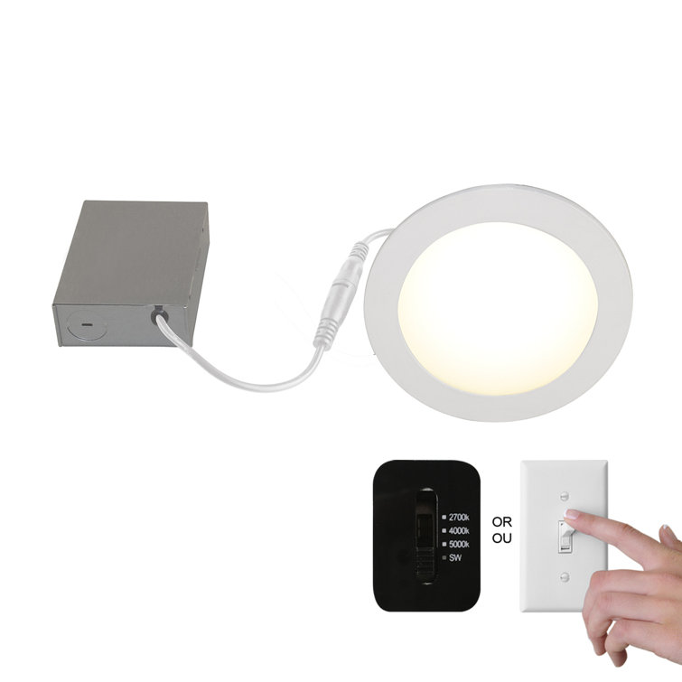Matte White 6.75" Round LED Recessed Lighting Kit