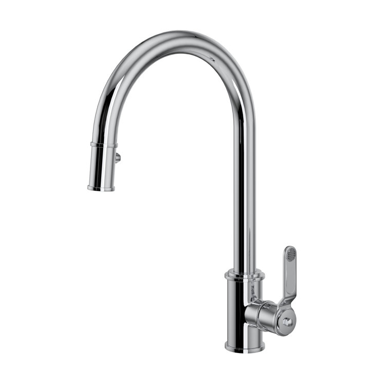 16 3/4" Chrome Brass Pull Down Kitchen Faucet