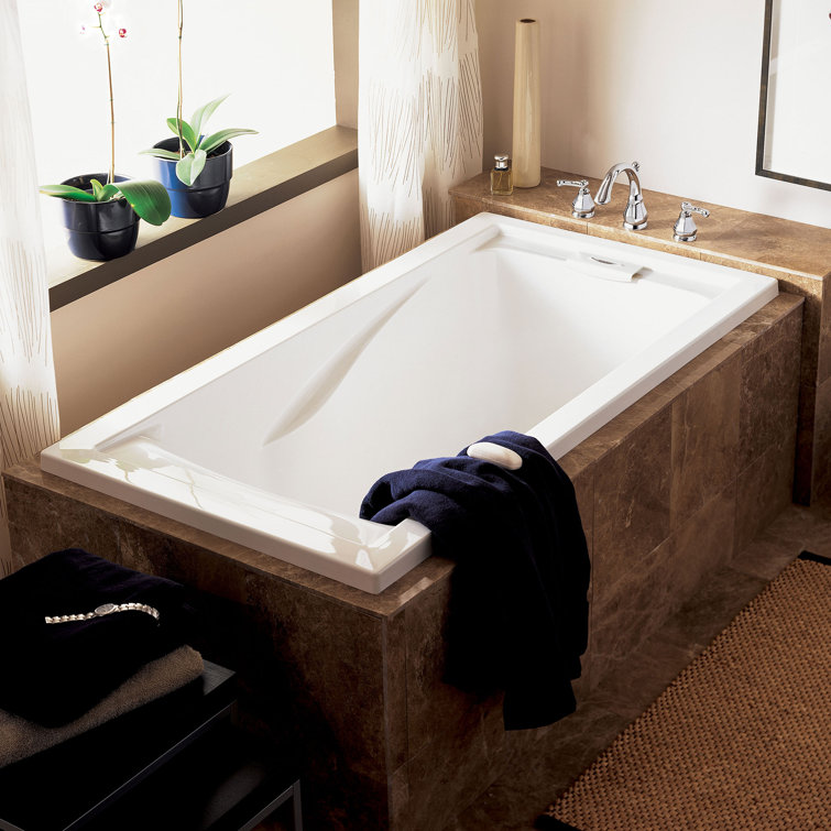 American Standard White Acrylic Drop-In Deep Soak Bathtub
