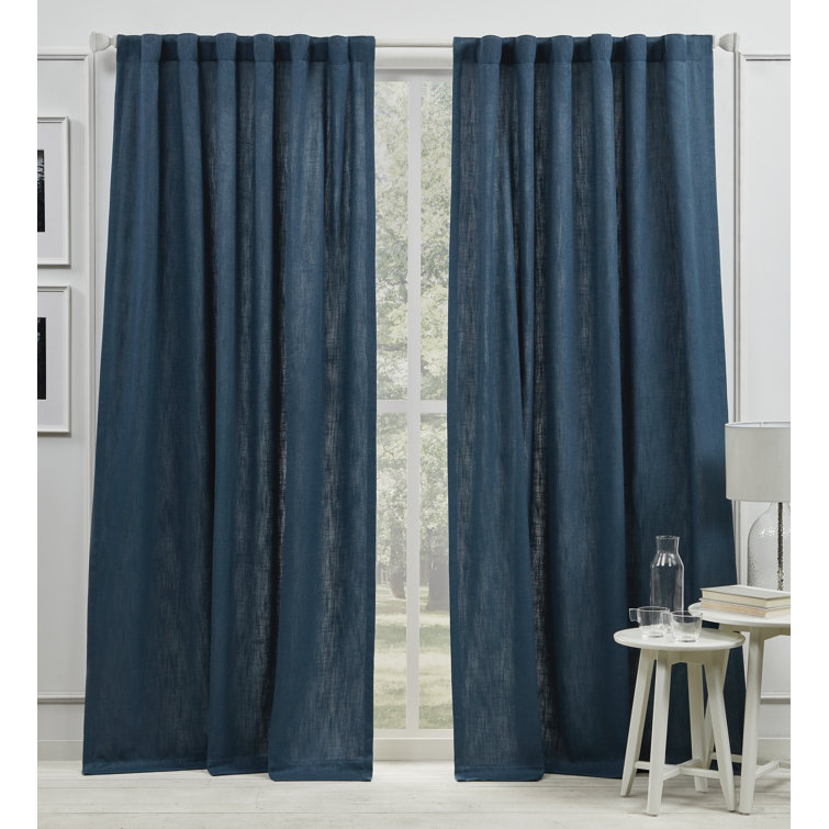 Ivory Light-Filtering Linen Blend Curtain Panel 54" x 84"