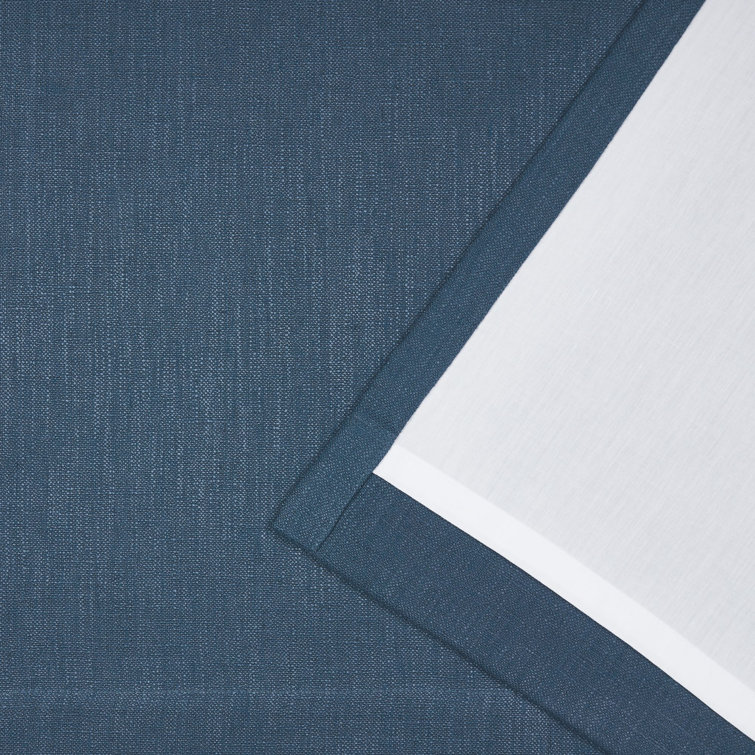 Vienna Blue Linen Blend Light Filtering Curtain Panel