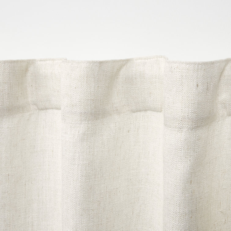 Ivory 108" Sheer Pleated Linen-Blend Window Panel