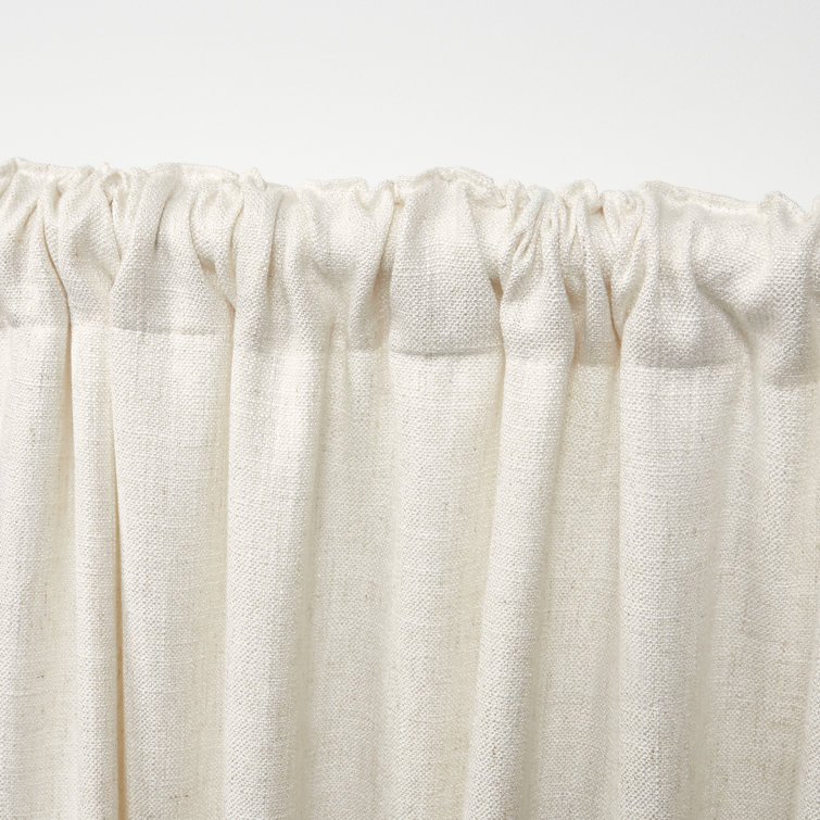 Ivory 108" Sheer Pleated Linen-Blend Window Panel