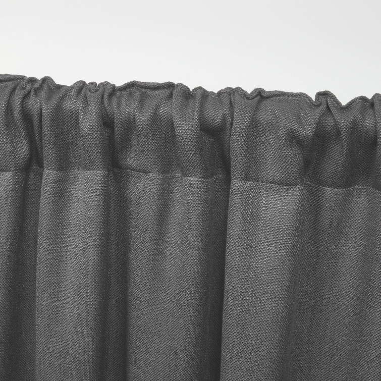 Gray Pleated Sheer Linen Blend Window Panel