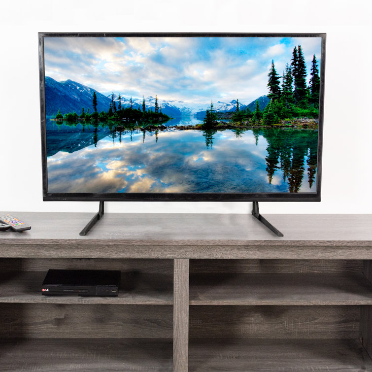 Adjustable Height Sleek Steel TV Stand for 22"-65" Screens
