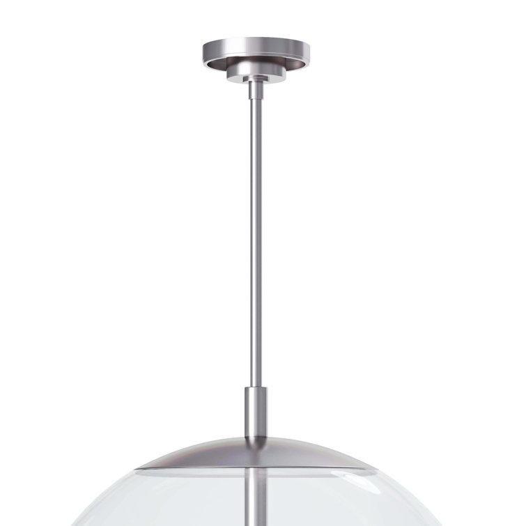Elegant 4-Light Globe Pendant in Polished Nickel with Clear Glass Shade