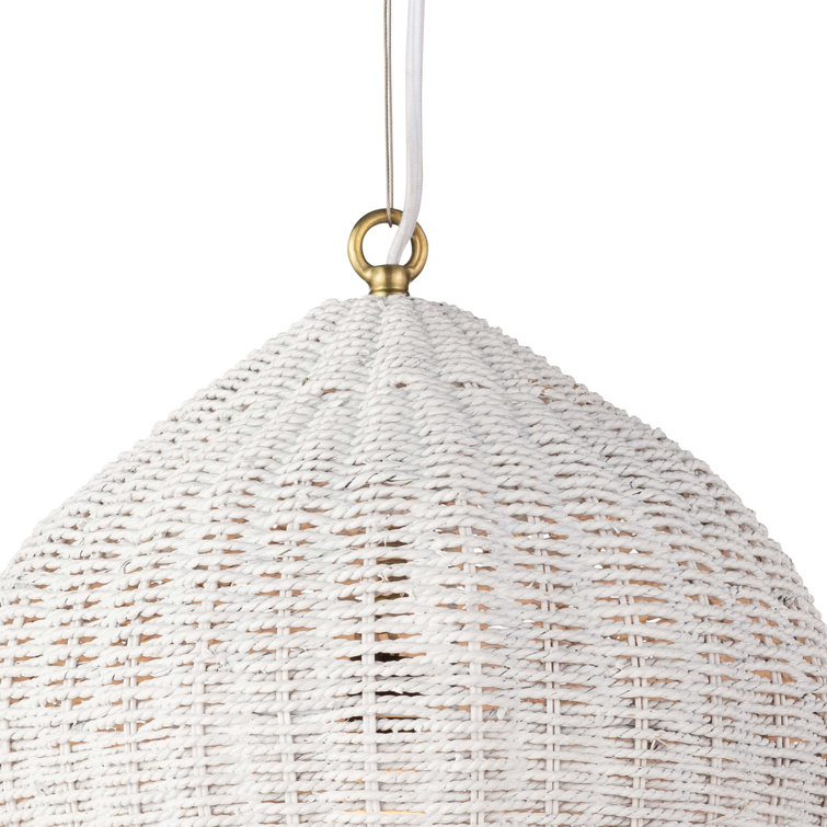 Coastal Georgian White Rattan 1-Light Pendant