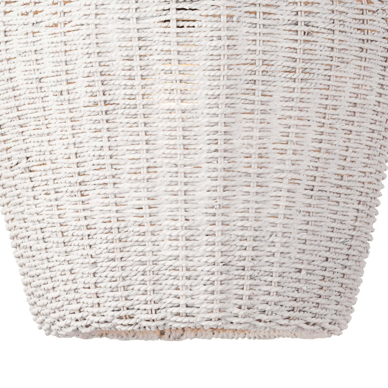Coastal Georgian White Rattan 1-Light Pendant