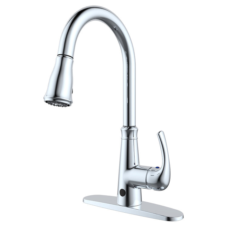 Chrome Single-Handle Pull-Down Touchless Kitchen Faucet