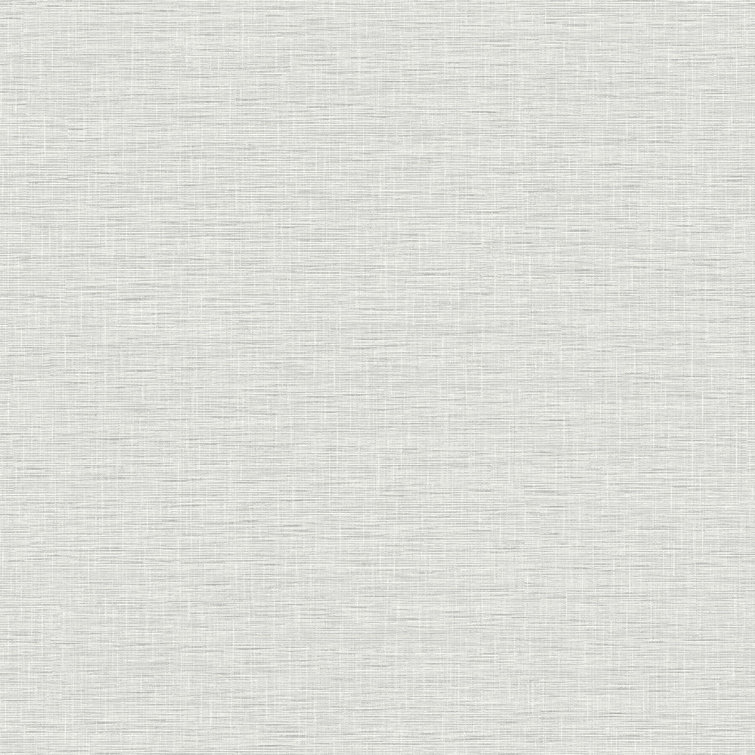 Gray Silk Linen Weave Vinyl-Coated Wallpaper Roll