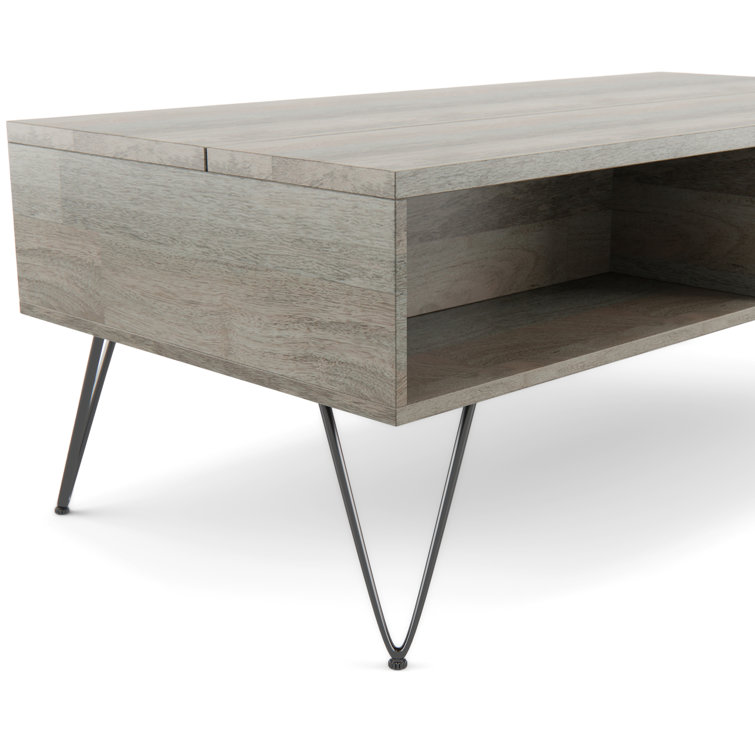 Hunter Grey Mango Wood Lift-Top Coffee Table with Storage