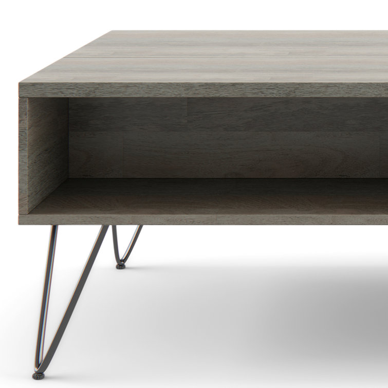 Hunter Grey Mango Wood Lift-Top Coffee Table with Storage