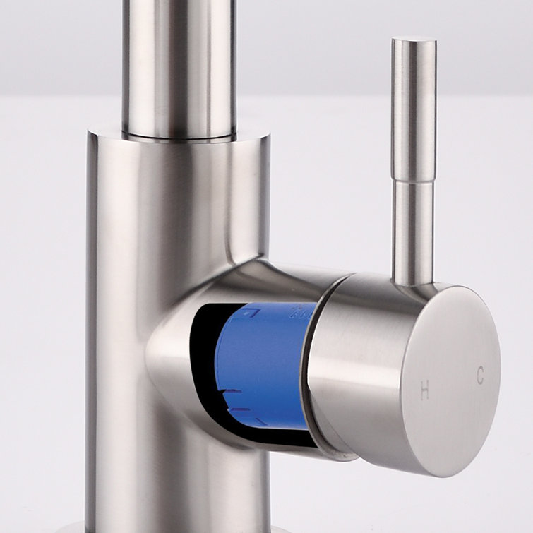 Brushed Gold Stainless Steel Pull Down Kitchen Faucet