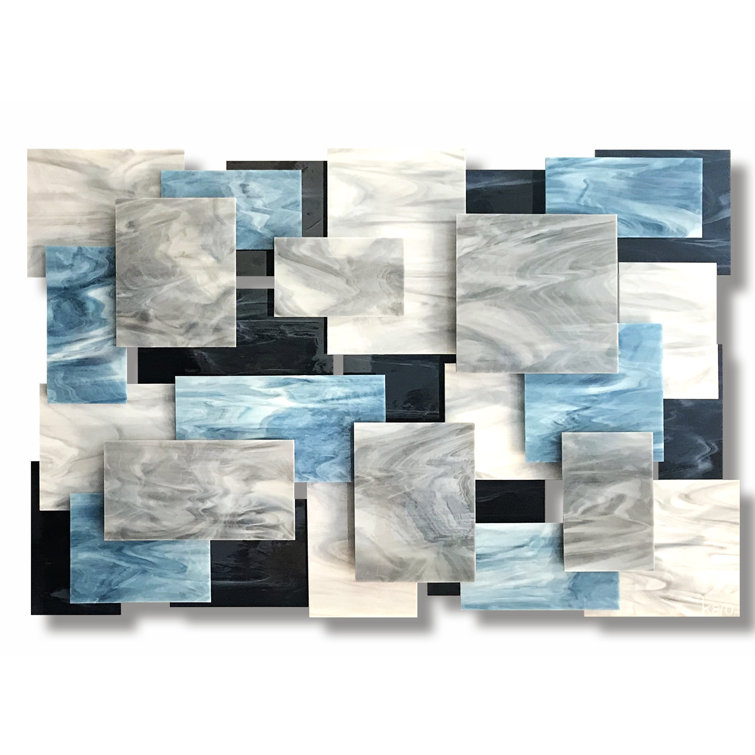 Autumn Asymmetric Glass and Metal Wall Sculpture