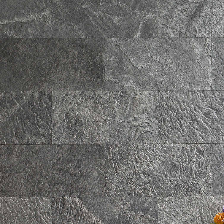 Frosted Quartz Gray Stone Glue-Up Wall Tiles, 12in x 24in