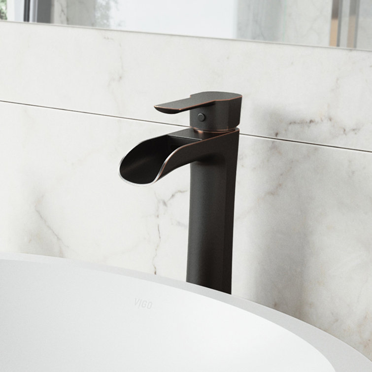Antique Rubbed Bronze Vessel Sink Faucet with Pop-Up Drain