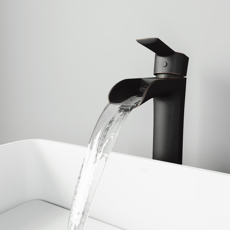 Antique Rubbed Bronze Vessel Sink Faucet with Pop-Up Drain