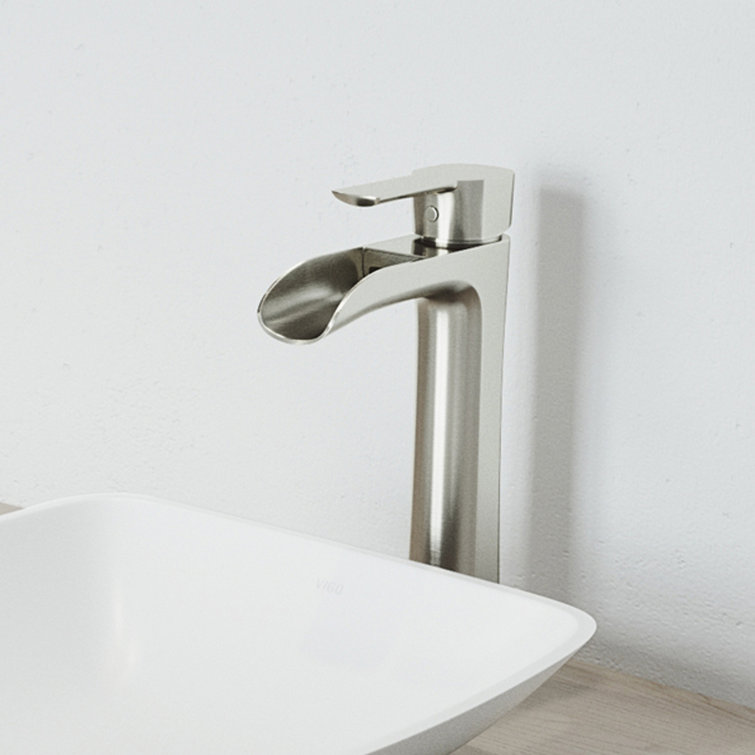 Sleek 10.5" Black Brass Vessel Sink Faucet with Nickel Finish