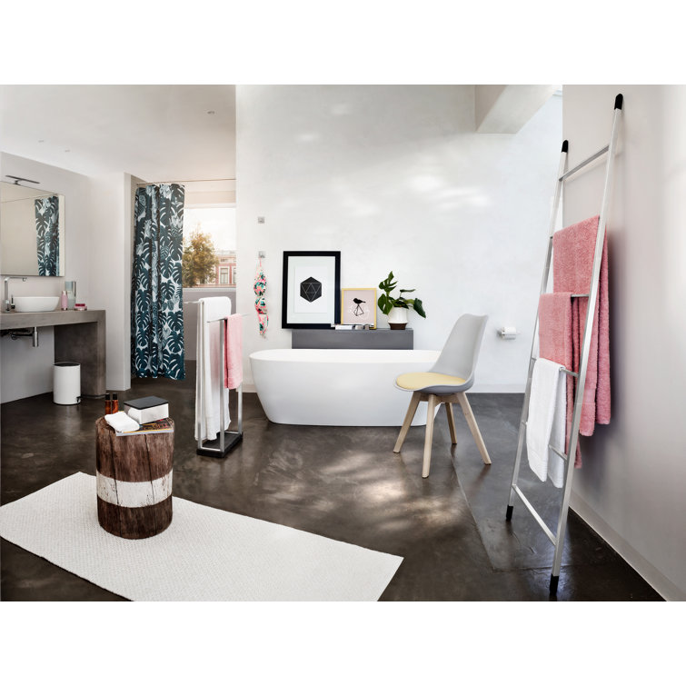 Polished Stainless Steel Freestanding Double Towel Rack