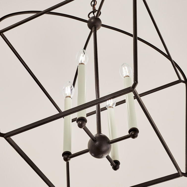 Stonington Antique Gild Mini 4-Light Lantern Geometric Chandelier