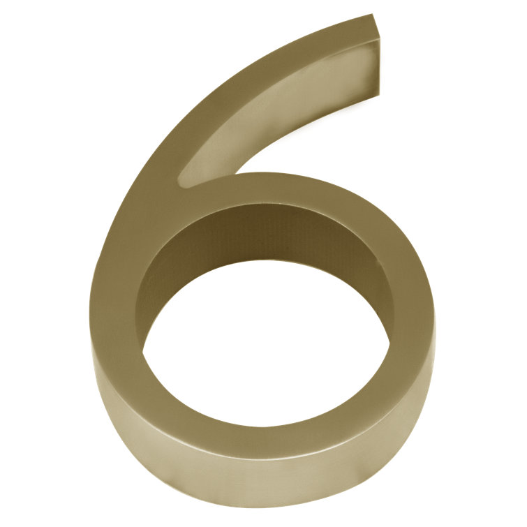 5" Satin Stainless Steel Floating House Number