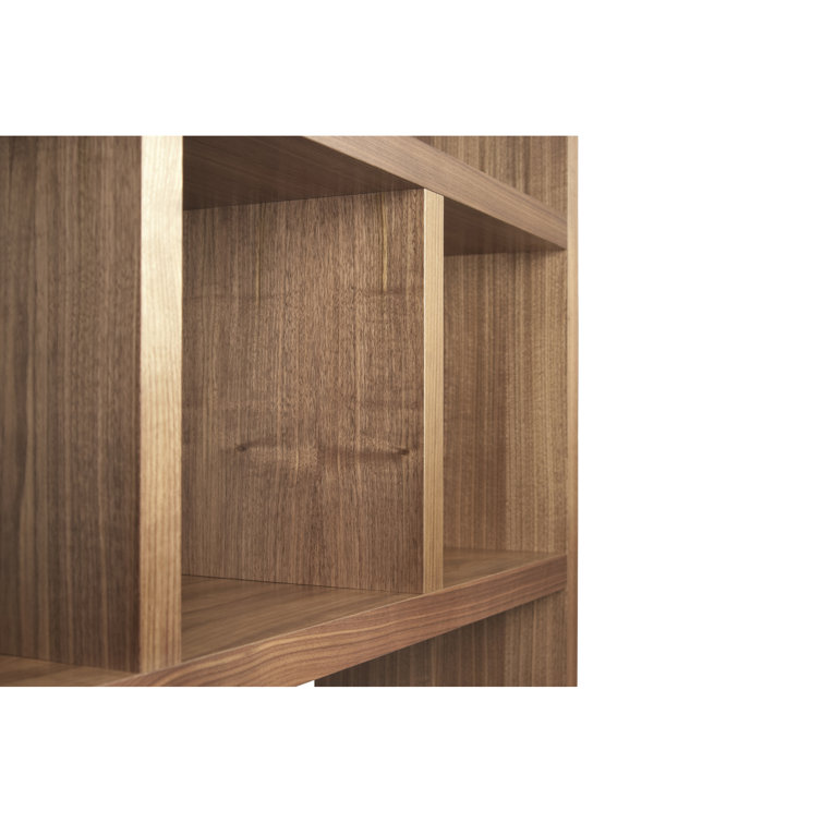 Berlin 59" Walnut Geometric 5-Level Cubbyhole Bookcase