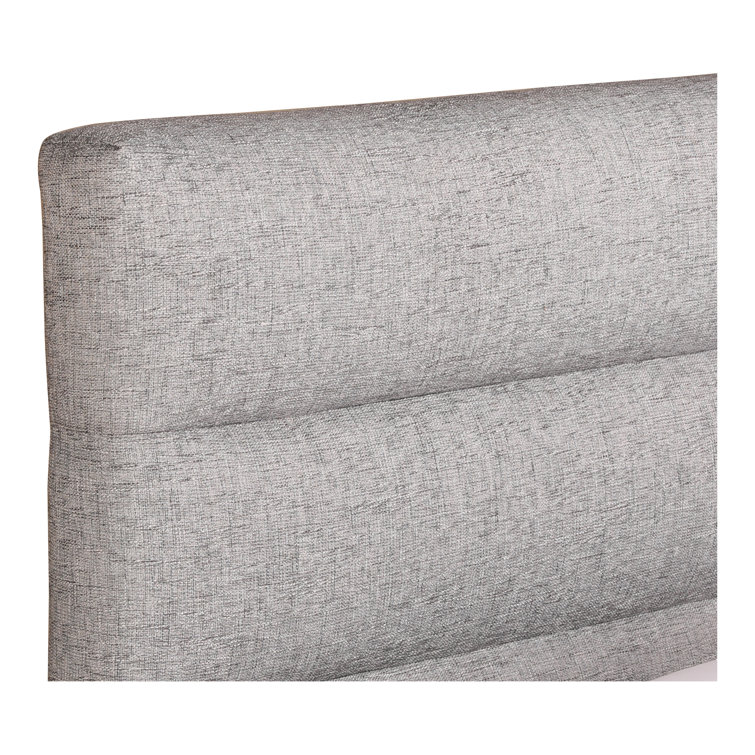 Transitional Gray Velvet Tufted Queen Platform Bed with Pine Frame