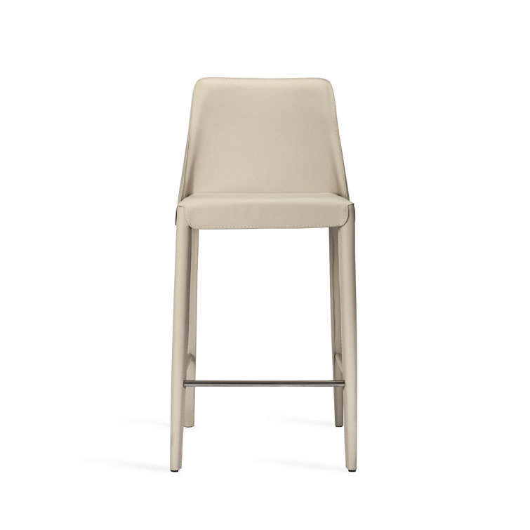Mediterranean Sand 26'' Leather Counter Stool with Metal Frame