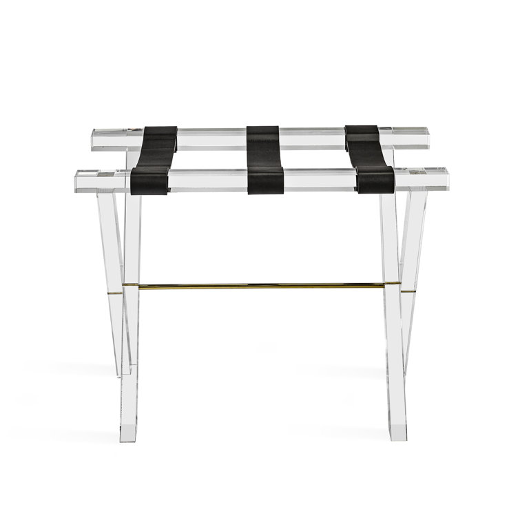 Acrylic and Stainless Steel Luggage Rack with Leather Straps