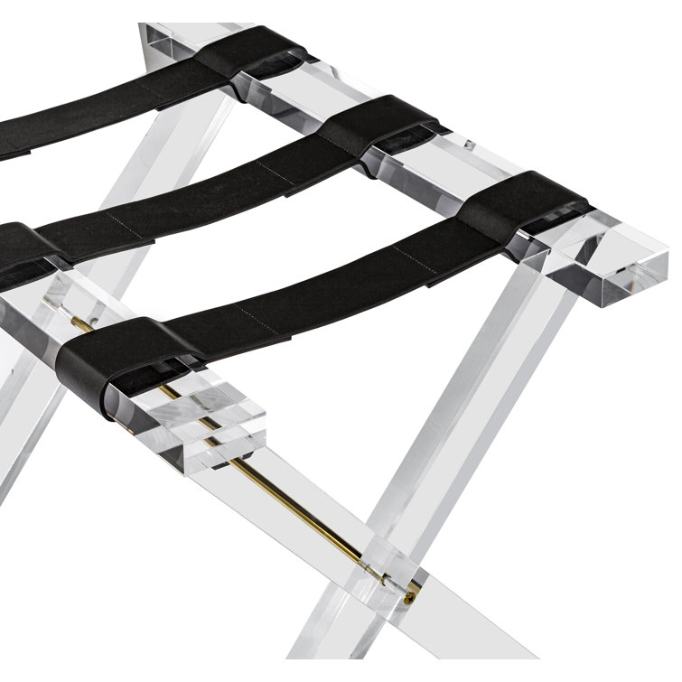 Acrylic and Stainless Steel Luggage Rack with Leather Straps