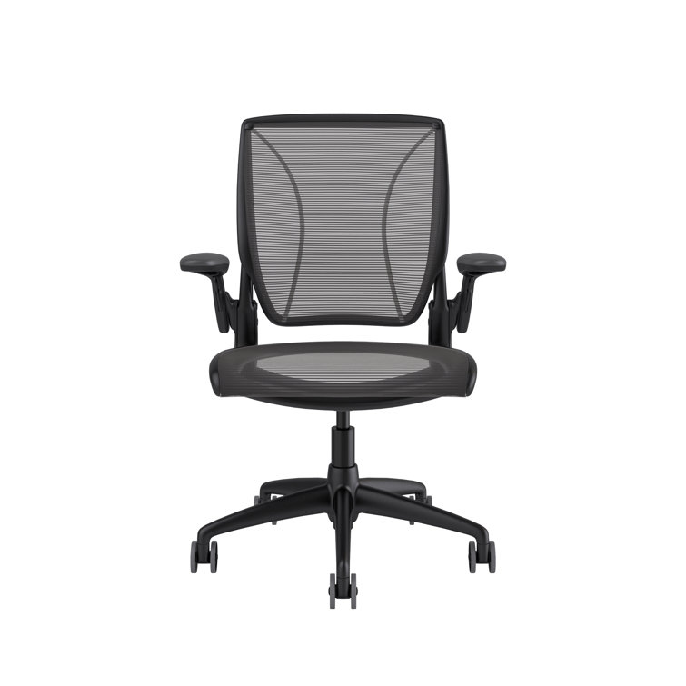 Black Adjustable Pinstripe Mesh Swivel Task Chair