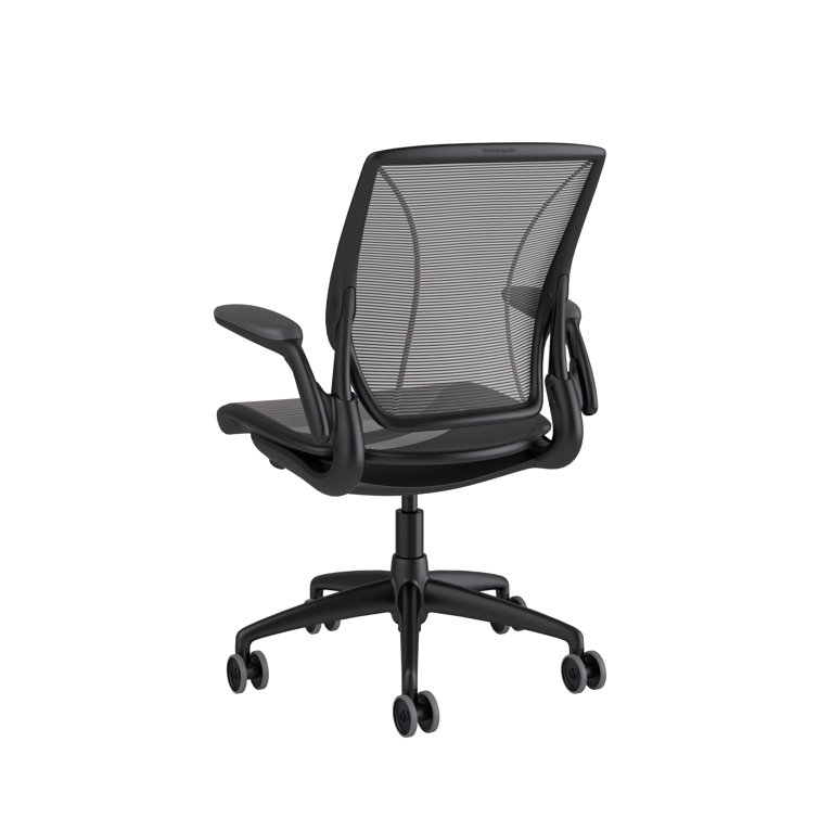 Black Adjustable Pinstripe Mesh Swivel Task Chair