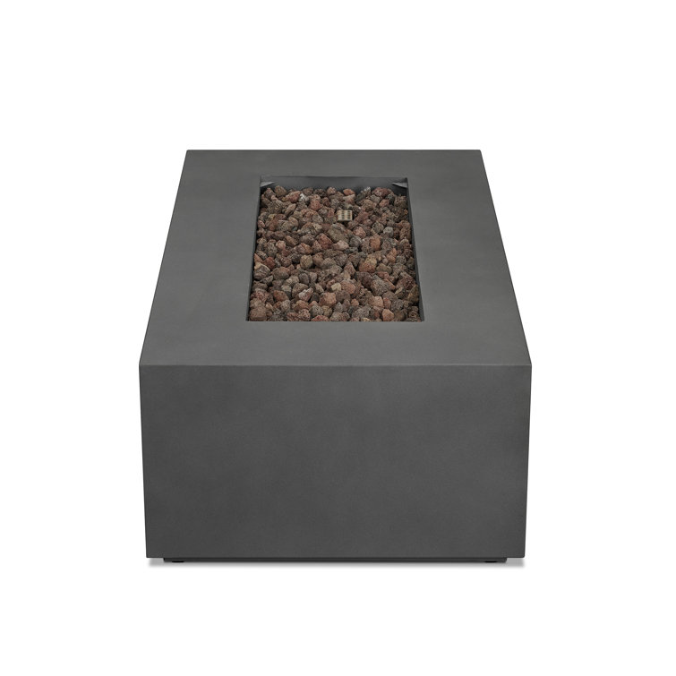 Weathered Slate Rectangular Gas Fire Pit Table