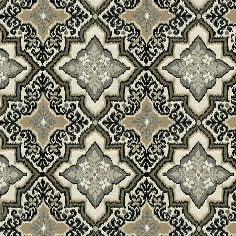 Saddlewood Beige and Black Chenille Fabric by the Yard
