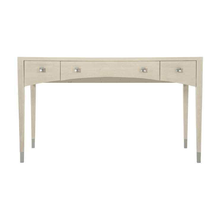 Cream Transitional Wood Home Office Desk with Three Drawers