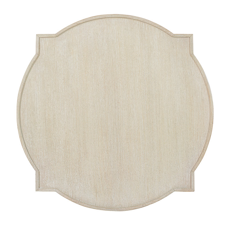 Transitional Cream Round Wood Occasional End Table 22"